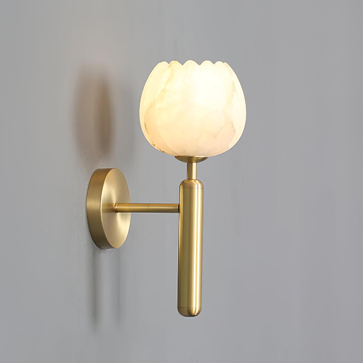 Nivarina Floral albasten wandlamp van messing