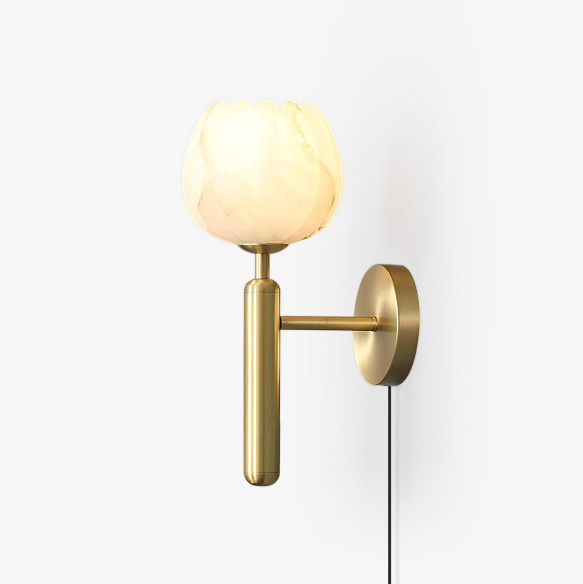 Ysoline wandlamp met stekker in albast