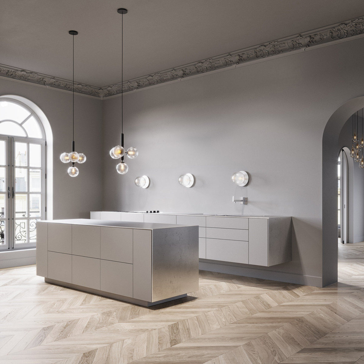 Lioraraya hanglamp met klassieke industriële stijl in glas