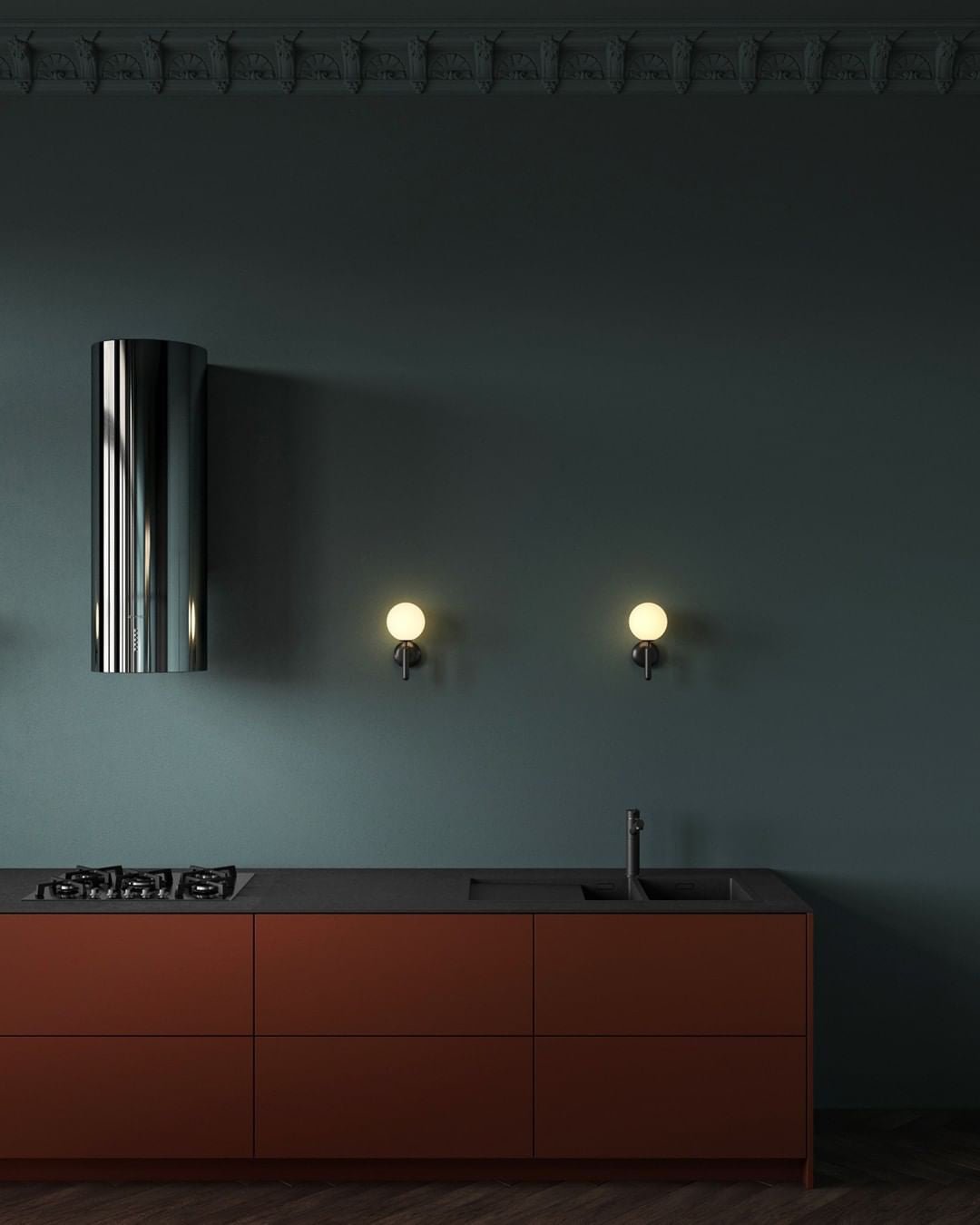 Ilirila Moderne minimalistische wandlamp van messing met glas