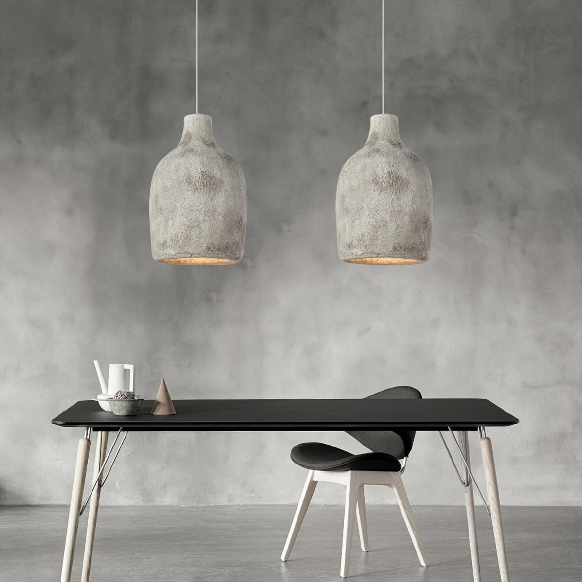 Avenelelia industriële artistieke hanglamp in grijs en bruin