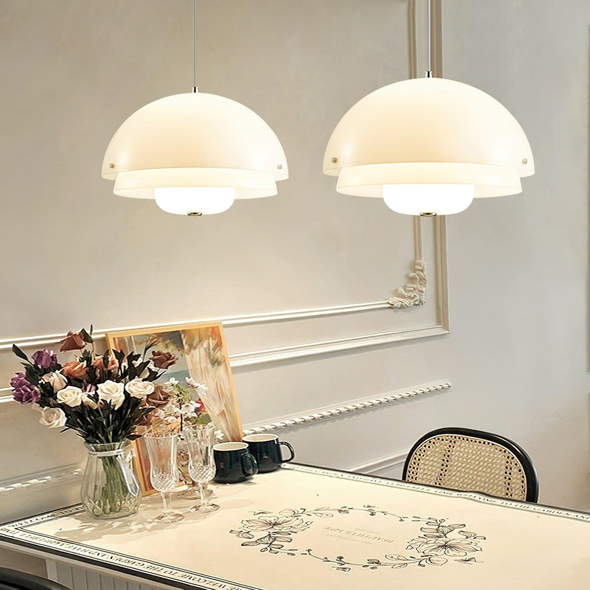 Velisena Unieke witte glazen hanglamp