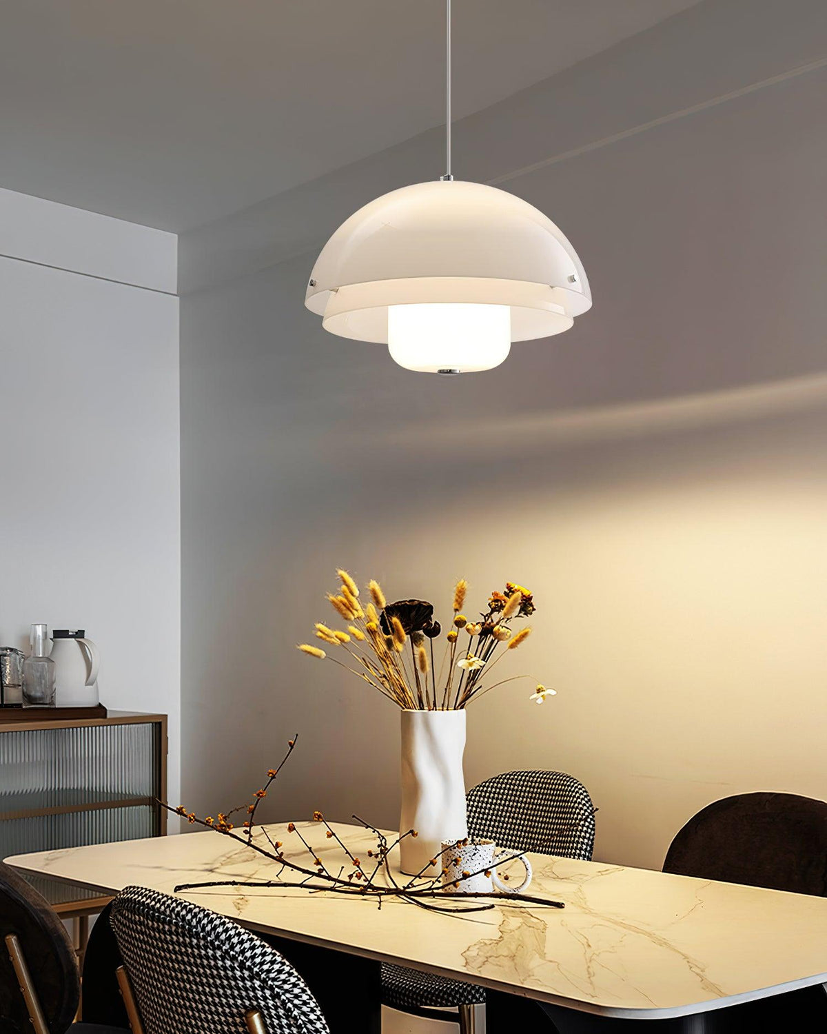 Velisena Unieke witte glazen hanglamp