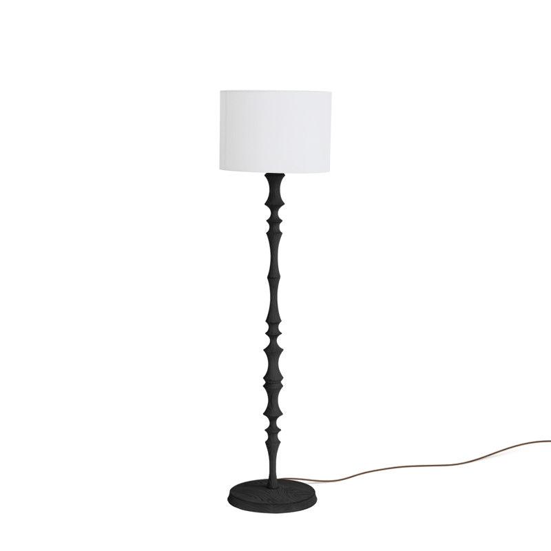 Vilten elegante vloerlamp van walnoot