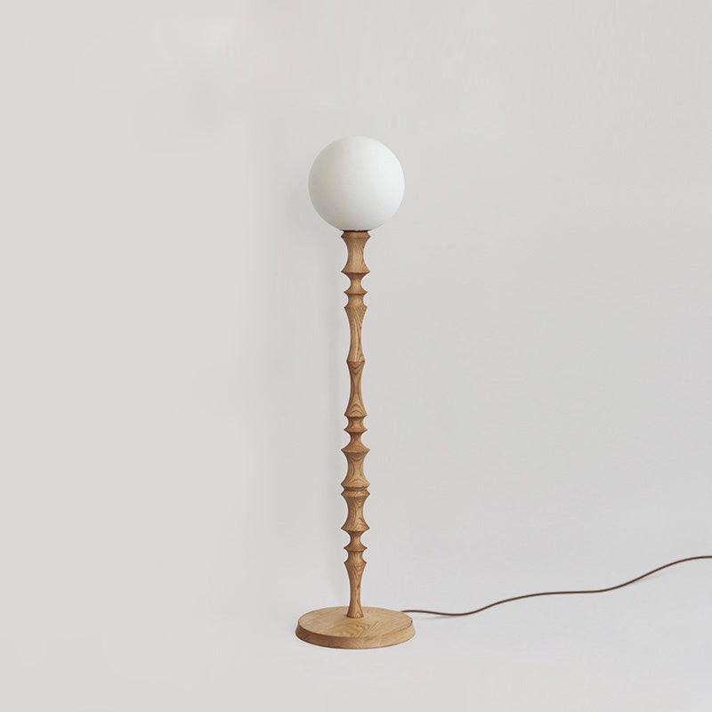 Vilten elegante vloerlamp van walnoot