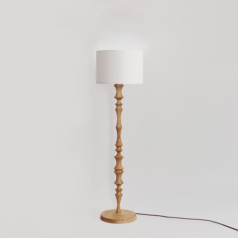 Vilten elegante vloerlamp van walnoot