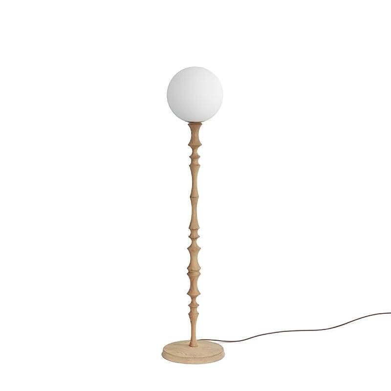 Vilten elegante vloerlamp van walnoot
