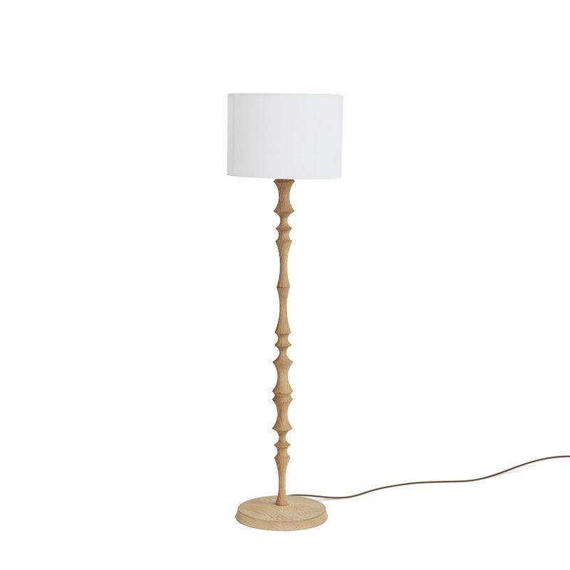 Vilten elegante vloerlamp van walnoot