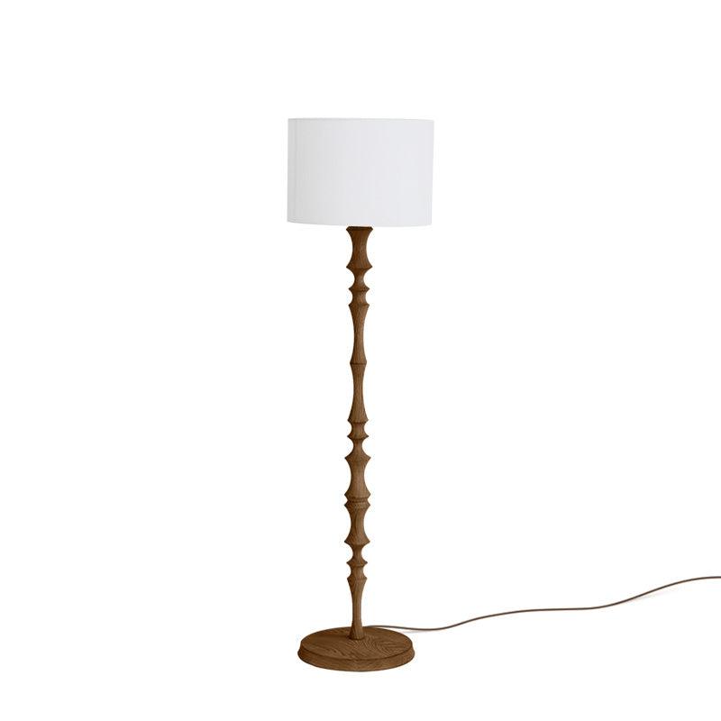 Vilten elegante vloerlamp van walnoot