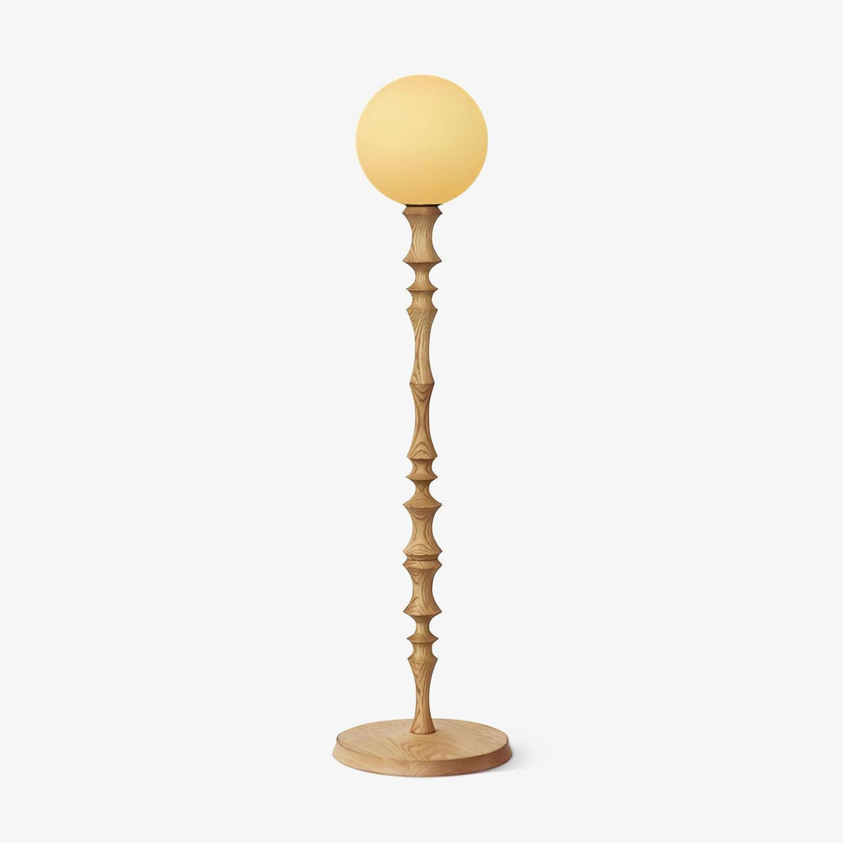 Vilten elegante vloerlamp van walnoot