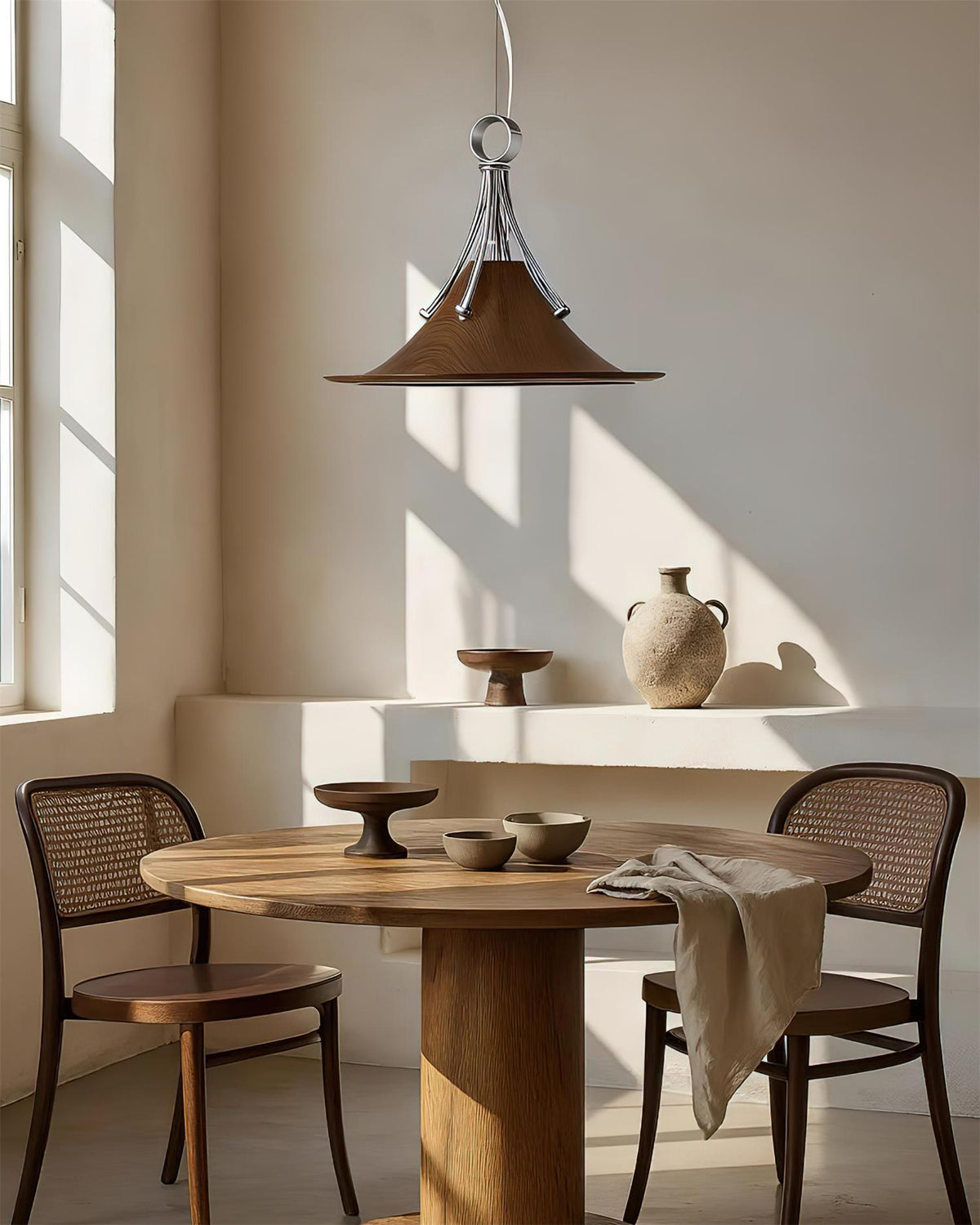 Rowen hanglamp in walnootkleur