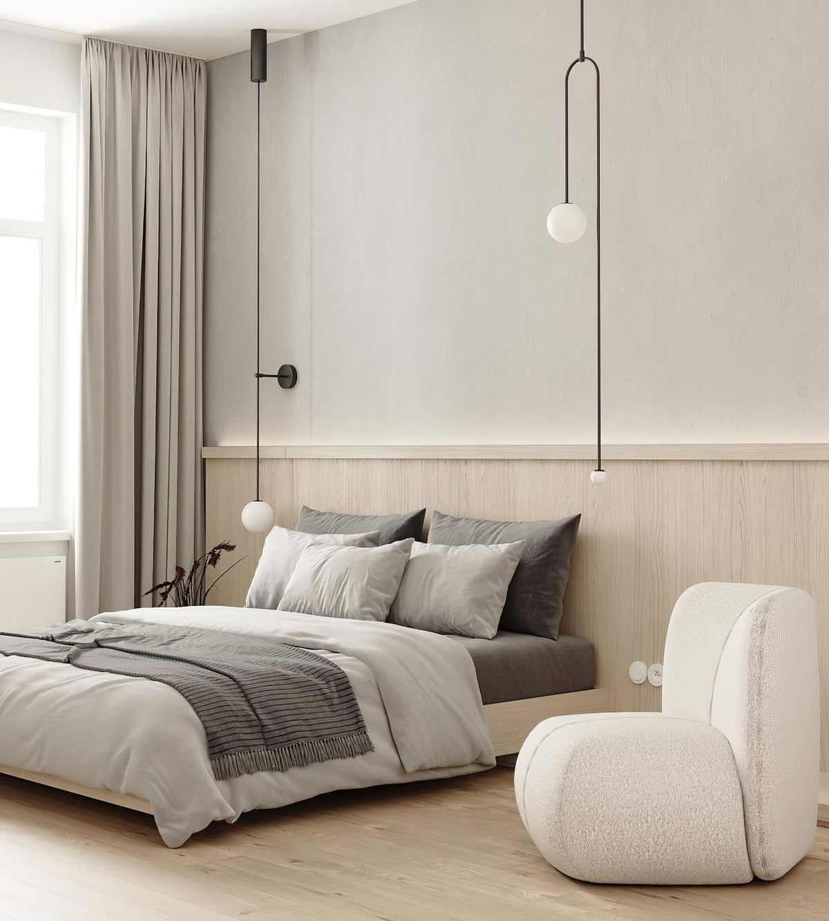 Veluelle Moderne minimalistische wandlamp met mobiele glaskogel