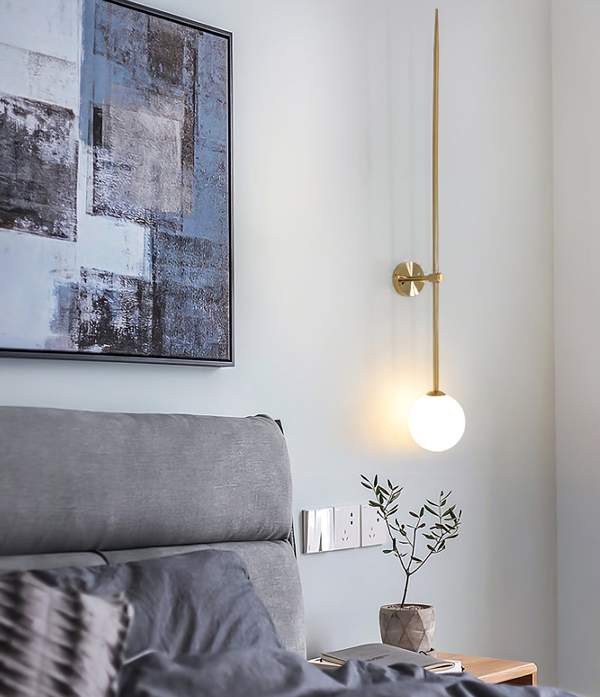 Veluelle Moderne minimalistische wandlamp met mobiele glaskogel