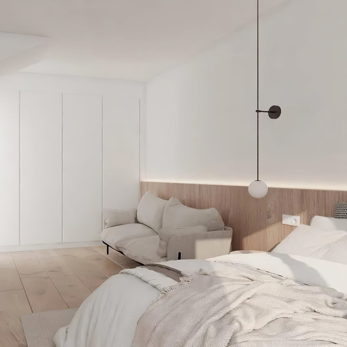 Veluelle Moderne minimalistische wandlamp met mobiele glaskogel