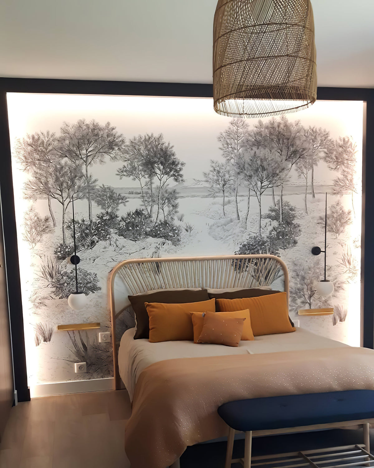 Veluelle Moderne minimalistische wandlamp met mobiele glaskogel