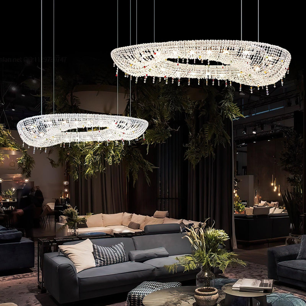Bior versierde kristal hanglamp