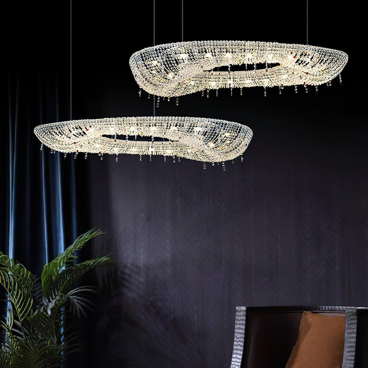 Bior versierde kristal hanglamp