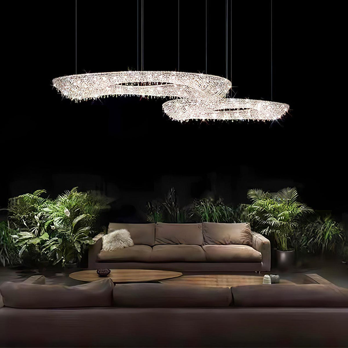 Bior versierde kristal hanglamp