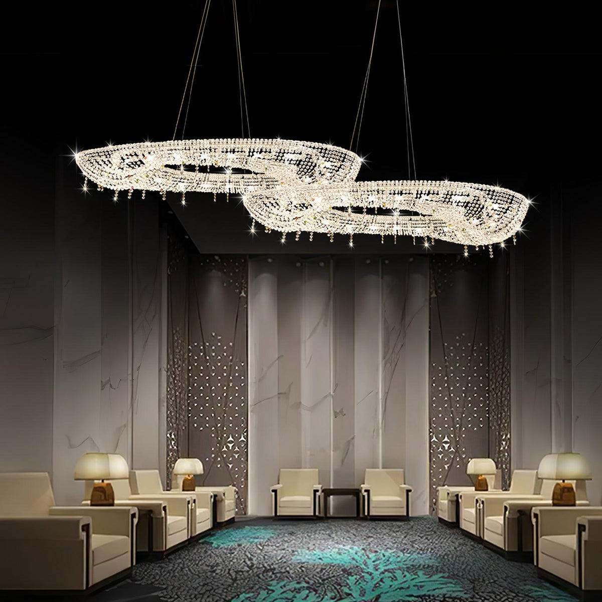Bior versierde kristal hanglamp