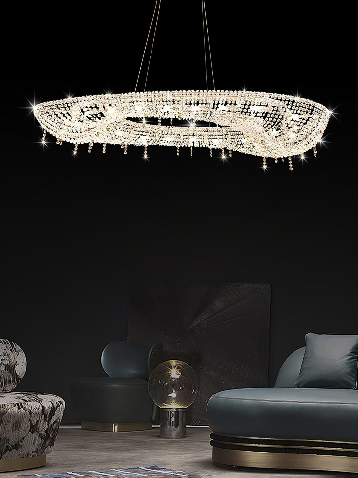 Bior versierde kristal hanglamp