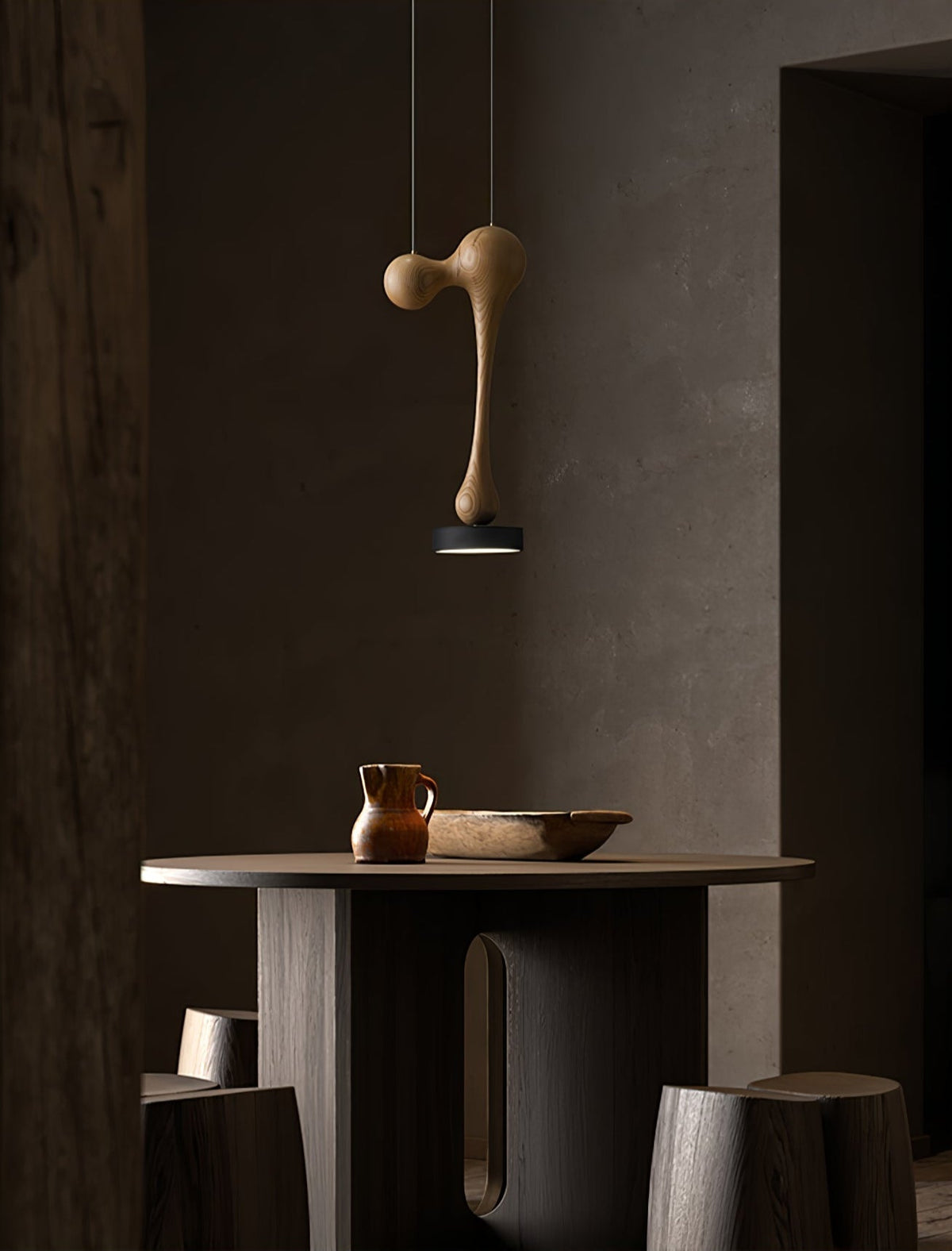 Drovia Rustieke hanglamp van walnoothout