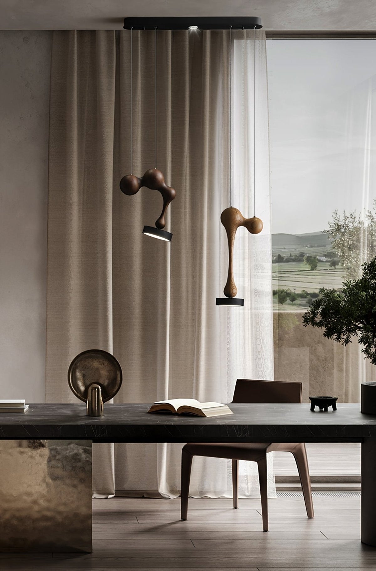 Drovia Rustieke hanglamp van walnoothout