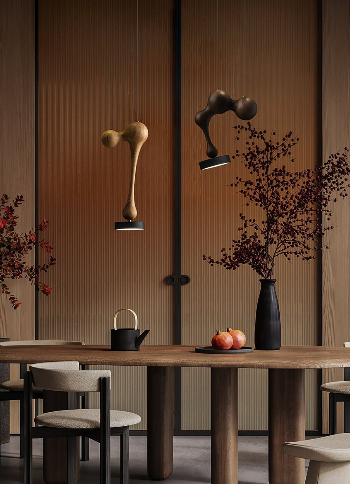 Drovia Rustieke hanglamp van walnoothout