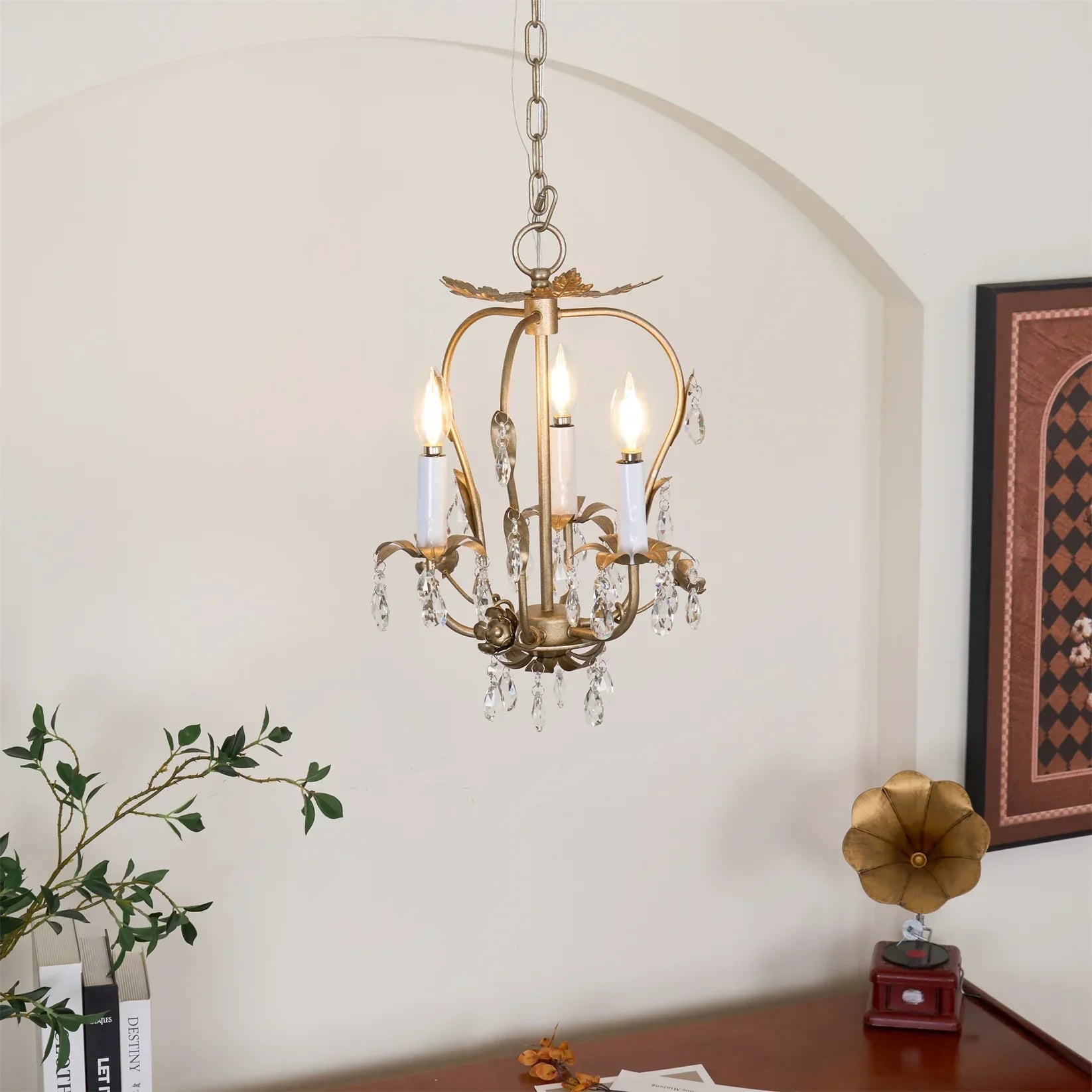 Alessio Vintage Goud Kristal Metaal Hanglampen Eetkamer Slaapkamer