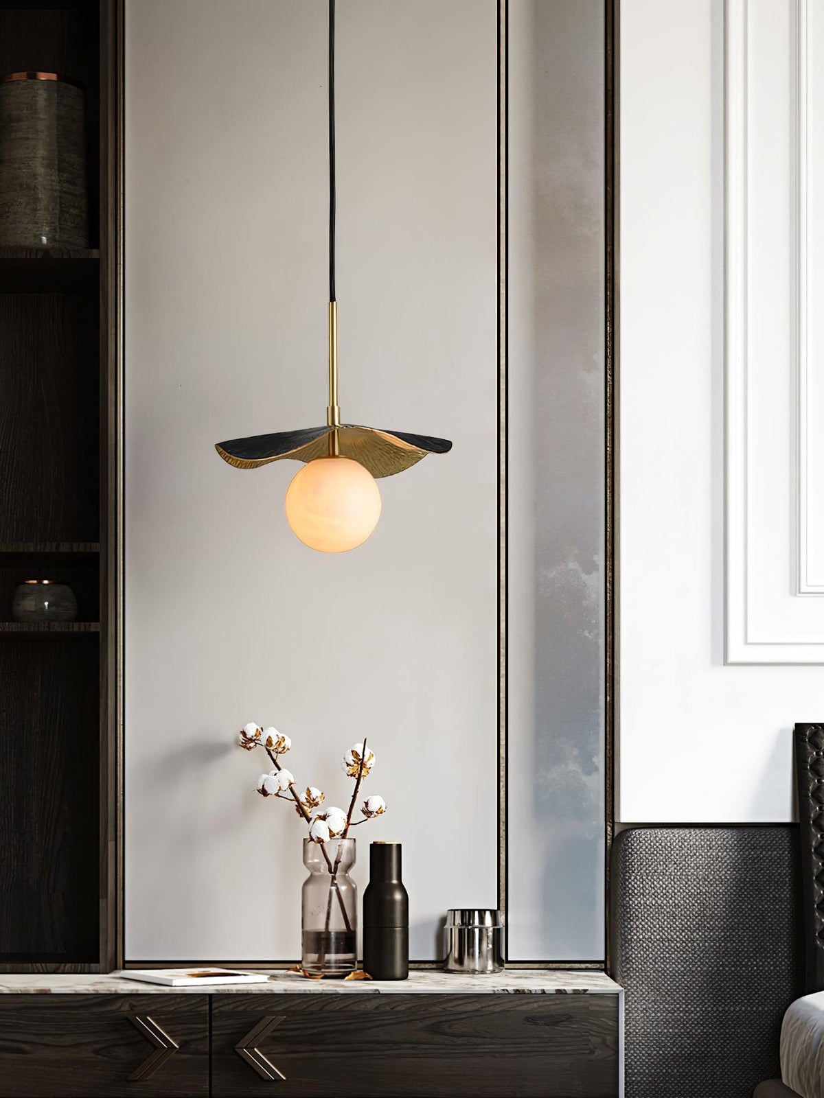 Talem hanglamp met albasten plafondkap