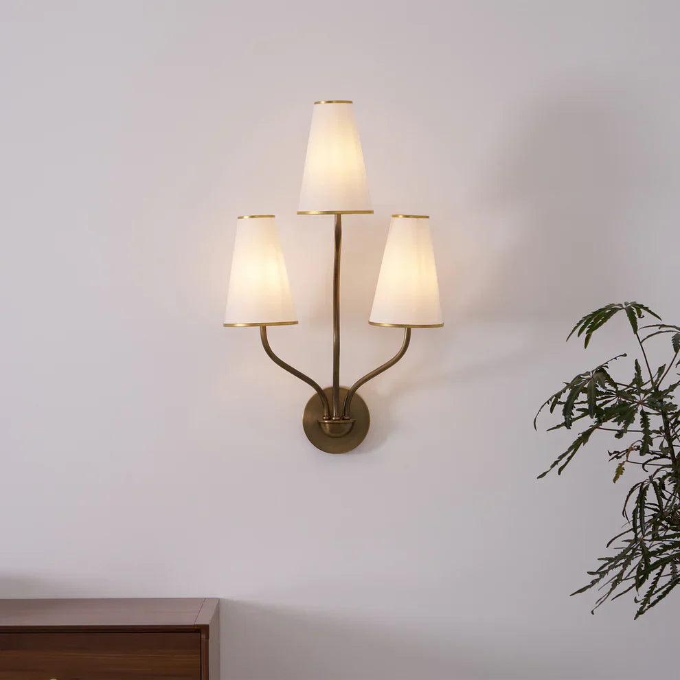 Alessio Vintage Klassiek Messing Stof Wandlamp Slaapkamer Hal Woonkamer