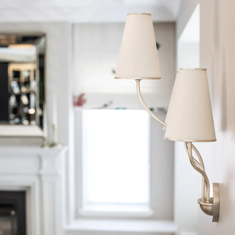 Alessio Vintage Klassiek Messing Stof Wandlamp Slaapkamer Hal Woonkamer