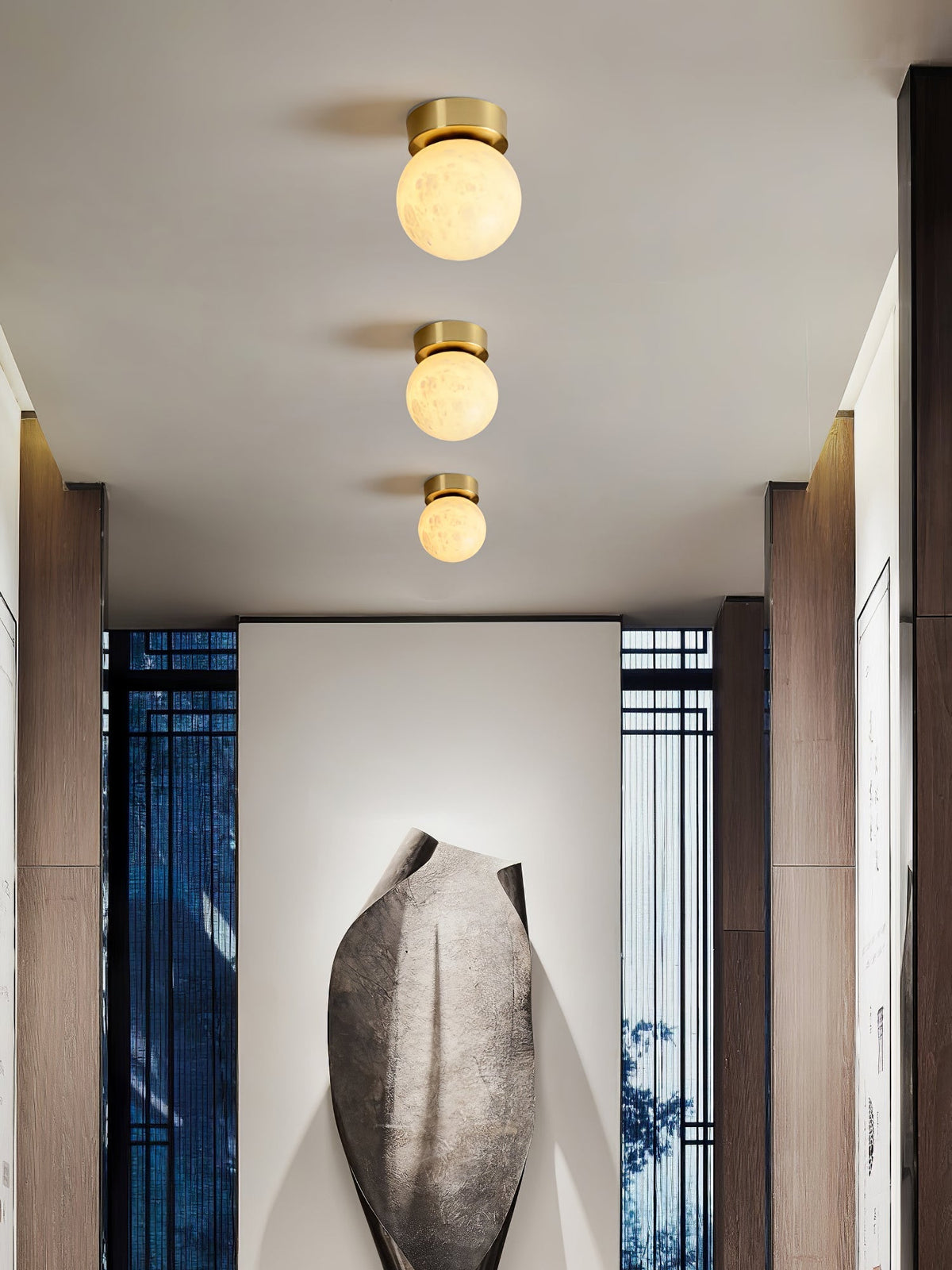 Otheyra Minimalistische vlakke plafondlamp van albast
