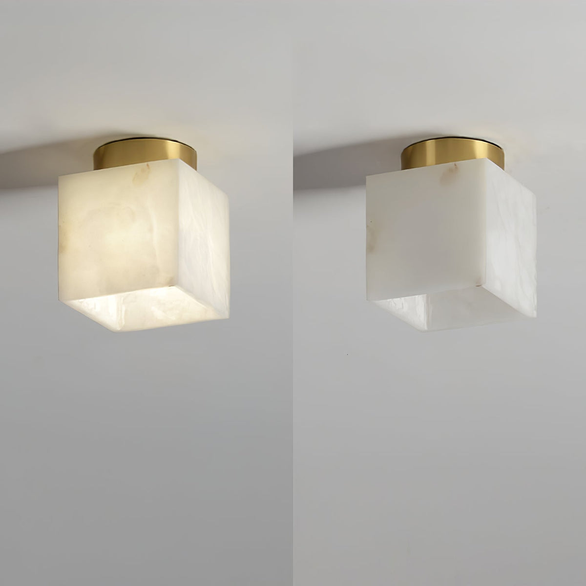Otheyra Minimalistische vlakke plafondlamp van albast