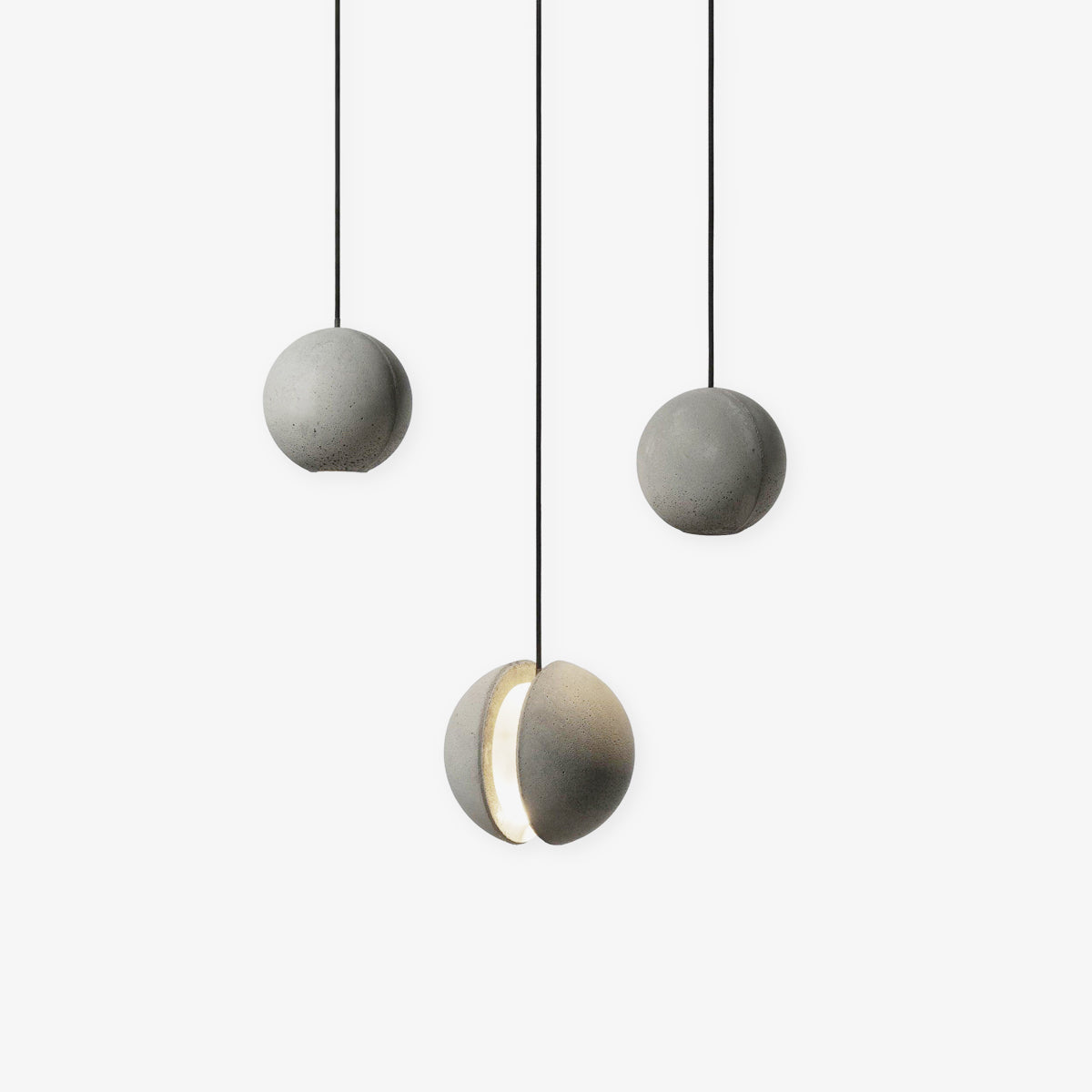 Umi hanglamp van beton met bolvormige maan Minimalistisch