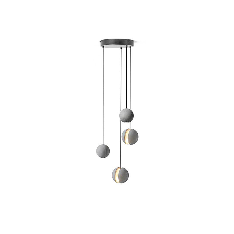 Umi hanglamp van beton met bolvormige maan Minimalistisch