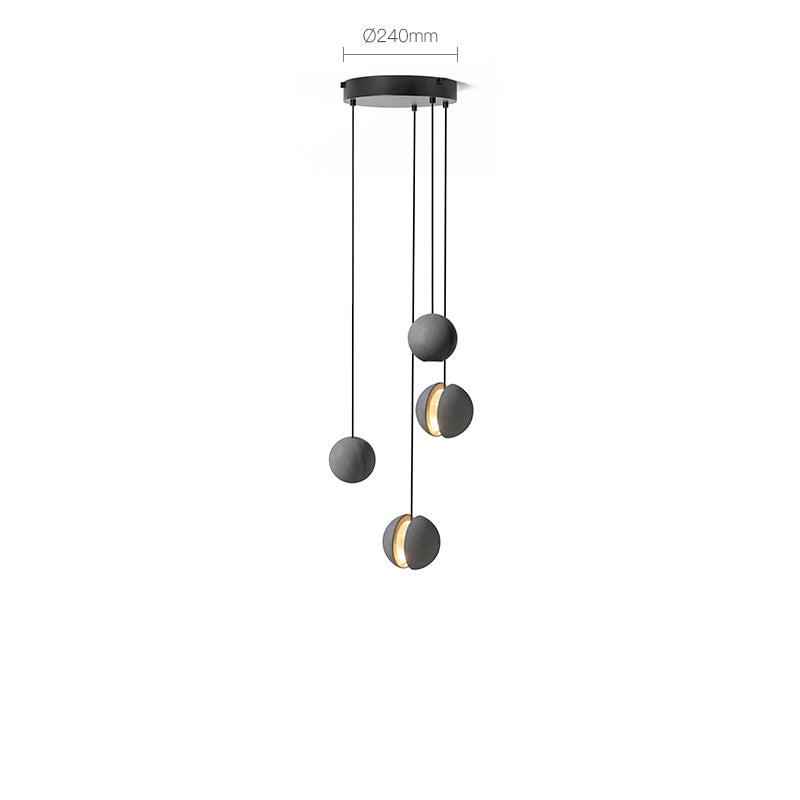 Umi hanglamp van beton met bolvormige maan Minimalistisch