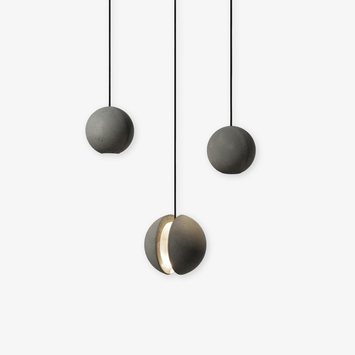 Umi hanglamp van beton met bolvormige maan Minimalistisch