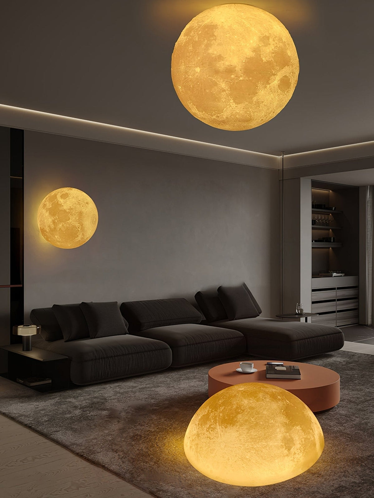 Brivel Noordse kunst Maan 3D wandlamp van kunststof