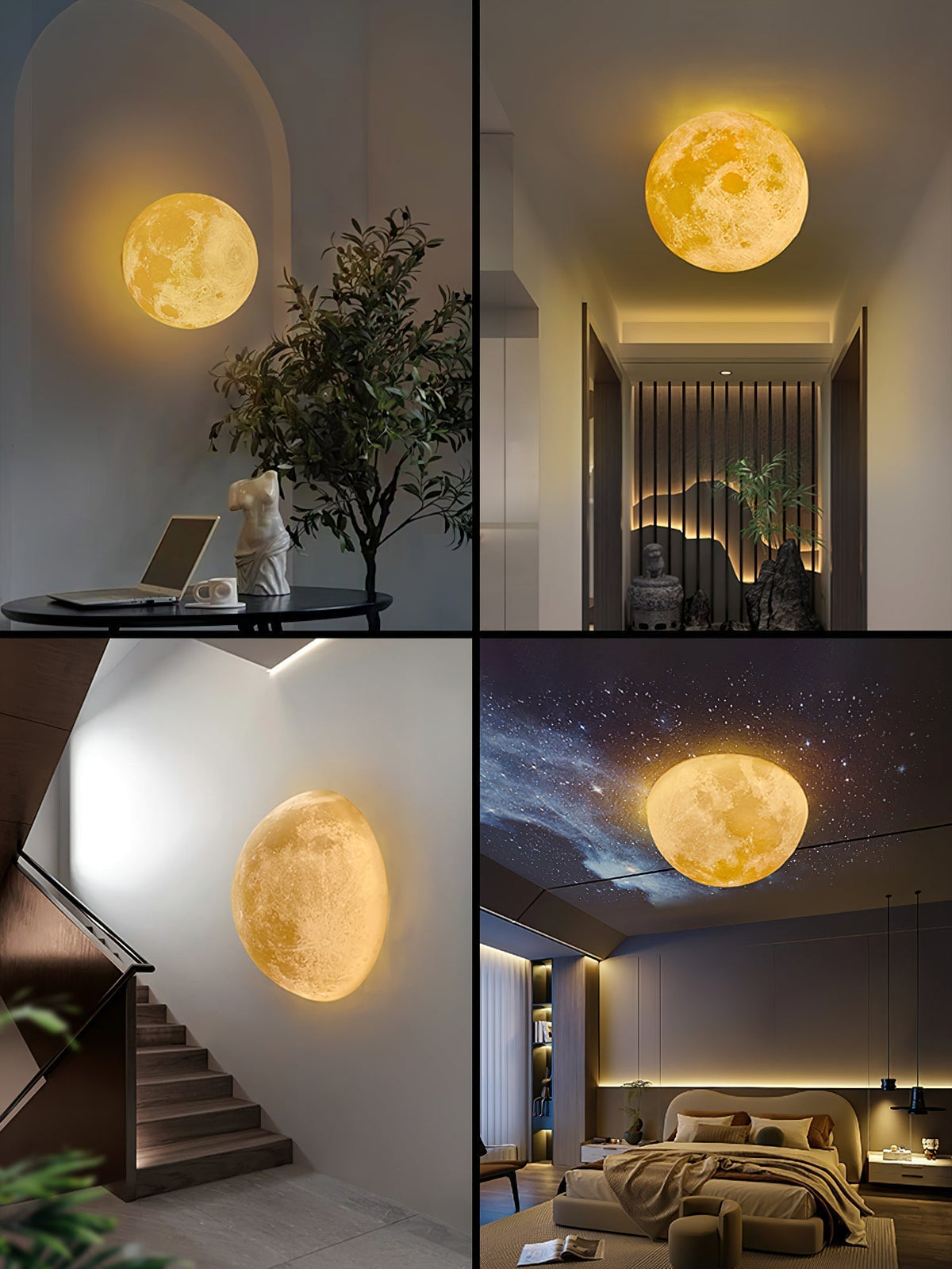 Brivel Noordse kunst Maan 3D wandlamp van kunststof