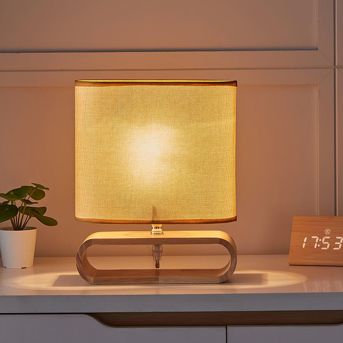 Loop Rustieke houten tafellamp