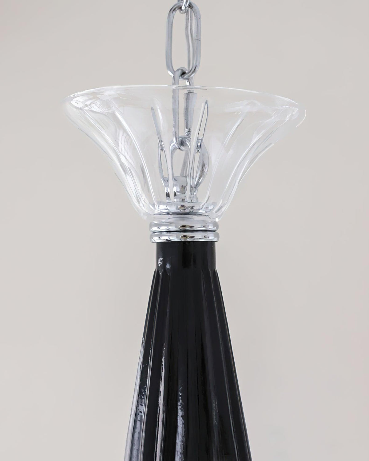 Silten Kroonluchter Zwart Murano Kaarsarm glas Klassiek