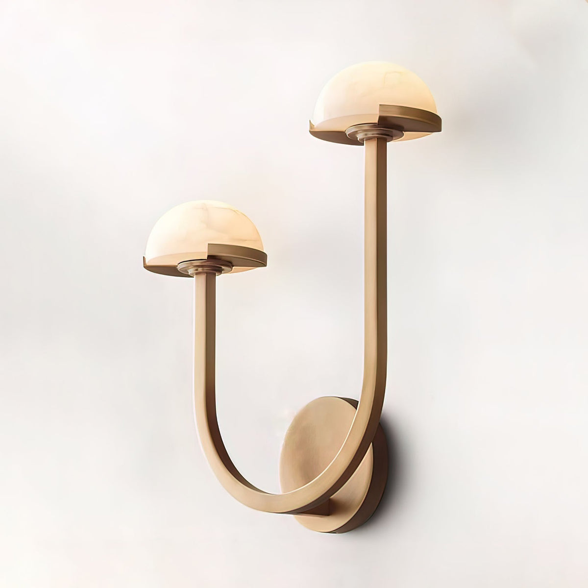 Vitalira dubbele albasten wandlamp met goudkleurige afwerking