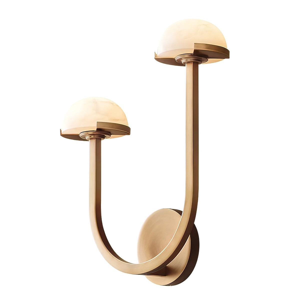 Vitalira dubbele albasten wandlamp met goudkleurige afwerking