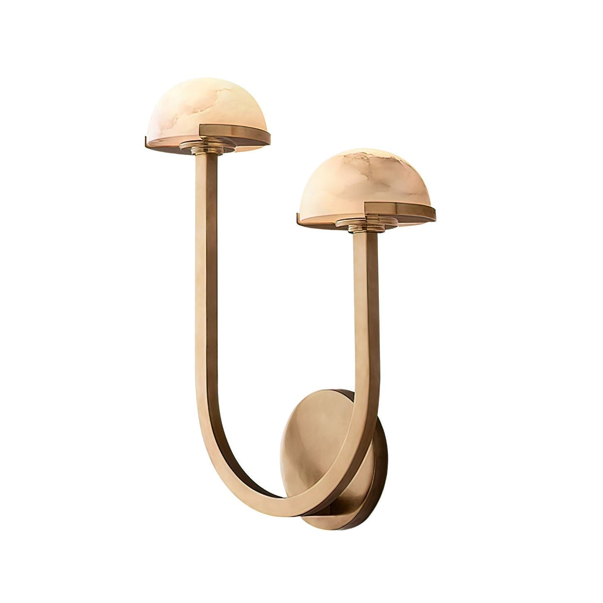 Vitalira dubbele albasten wandlamp met goudkleurige afwerking