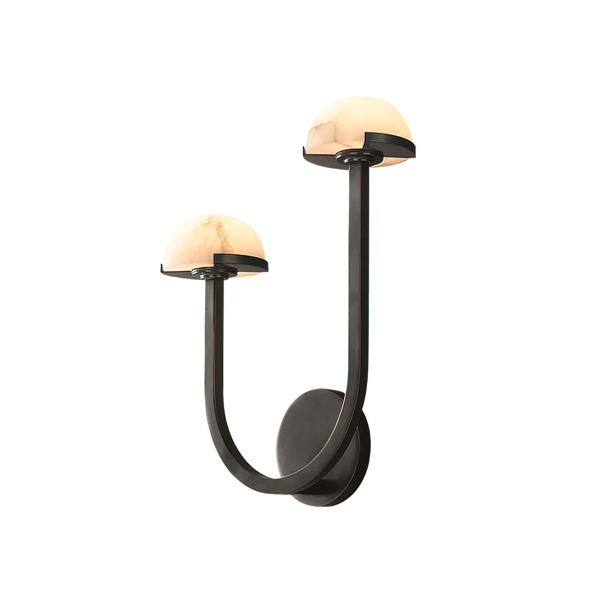 Vitalira dubbele albasten wandlamp met goudkleurige afwerking