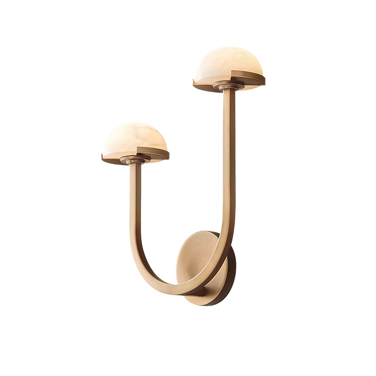 Vitalira dubbele albasten wandlamp met goudkleurige afwerking