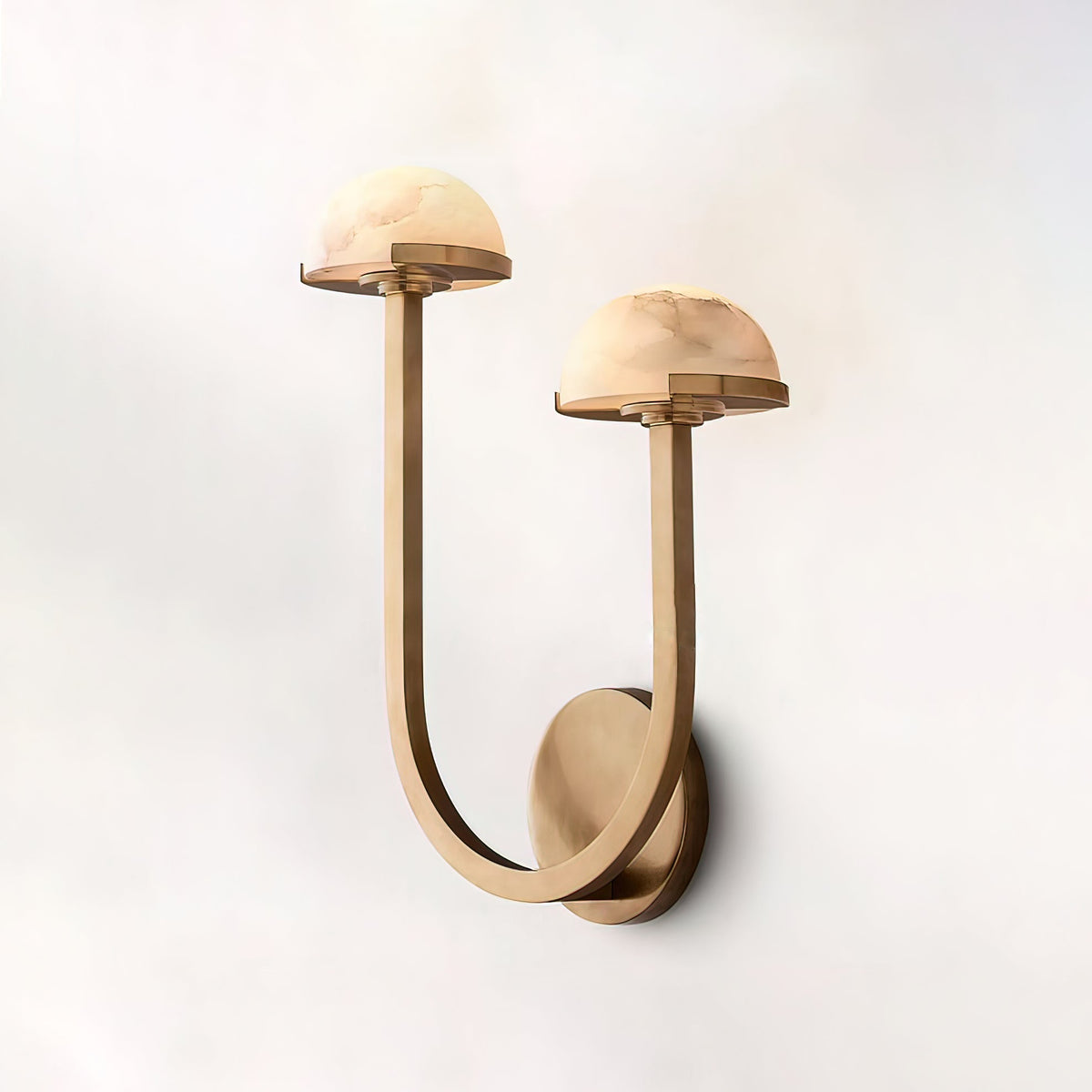 Vitalira dubbele albasten wandlamp met goudkleurige afwerking