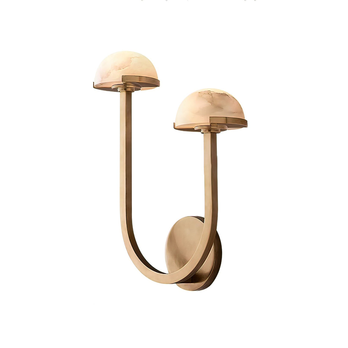 Vitalira dubbele albasten wandlamp met goudkleurige afwerking