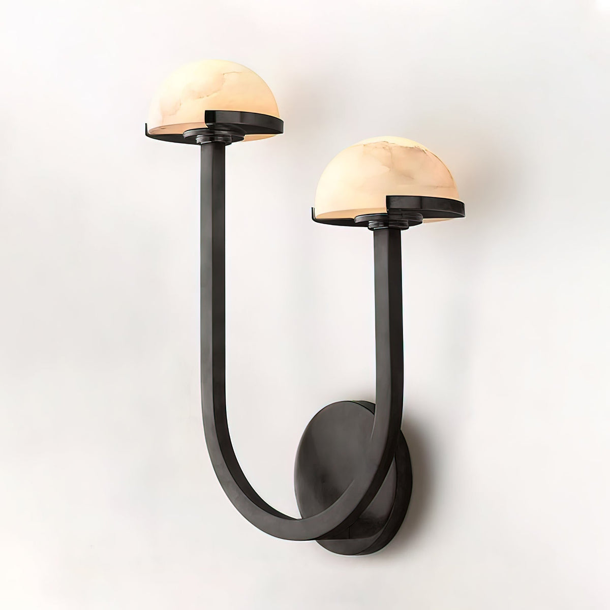 Vitalira dubbele albasten wandlamp met goudkleurige afwerking