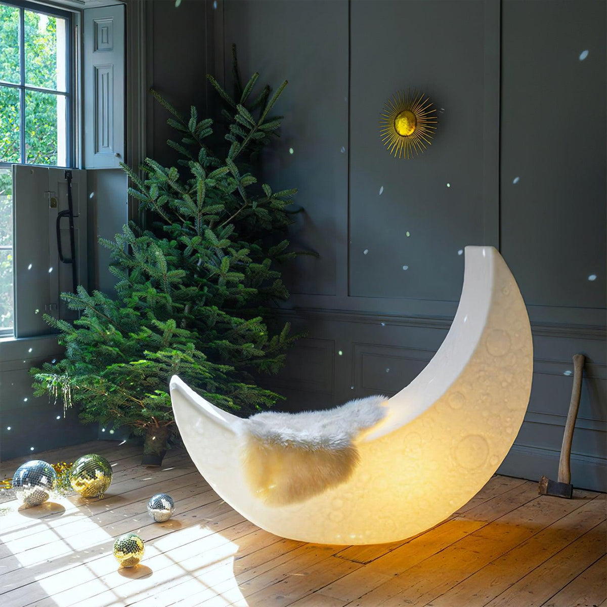 Zetheor Crescent Moon hars vloerlamp
